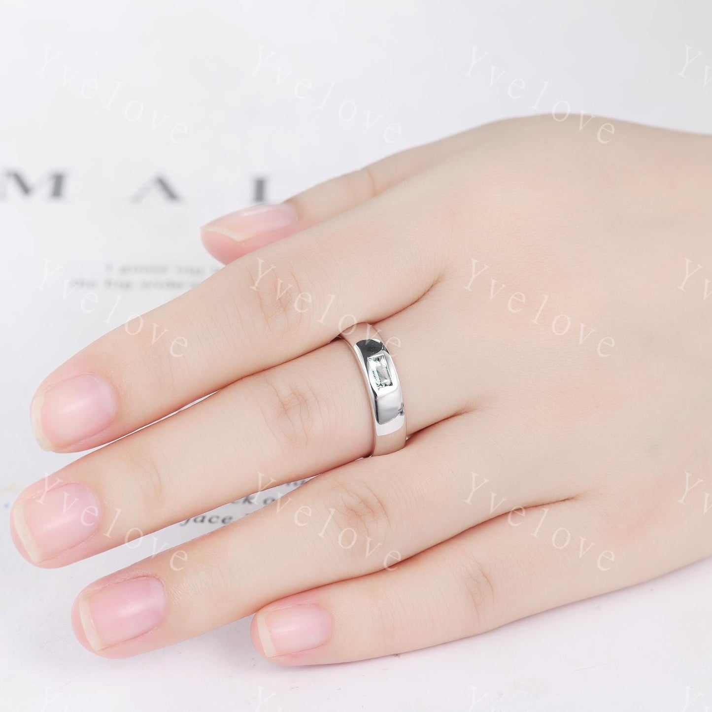 Custom order for Ayse, switch the moss gate to moissanite, 10k white gold.