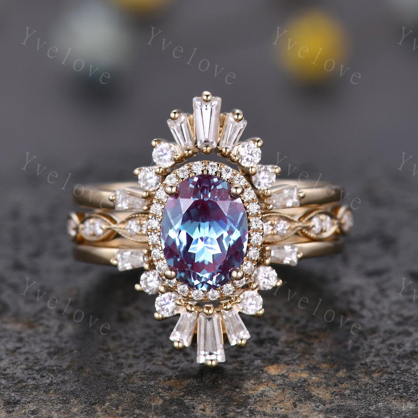 Vintage Baguette Diamond Enhancer Band Solid Gold Diamond Ring Wrap Guard Engagement Ring Jacket Enhance Wedding Ring Promise Gift For Her