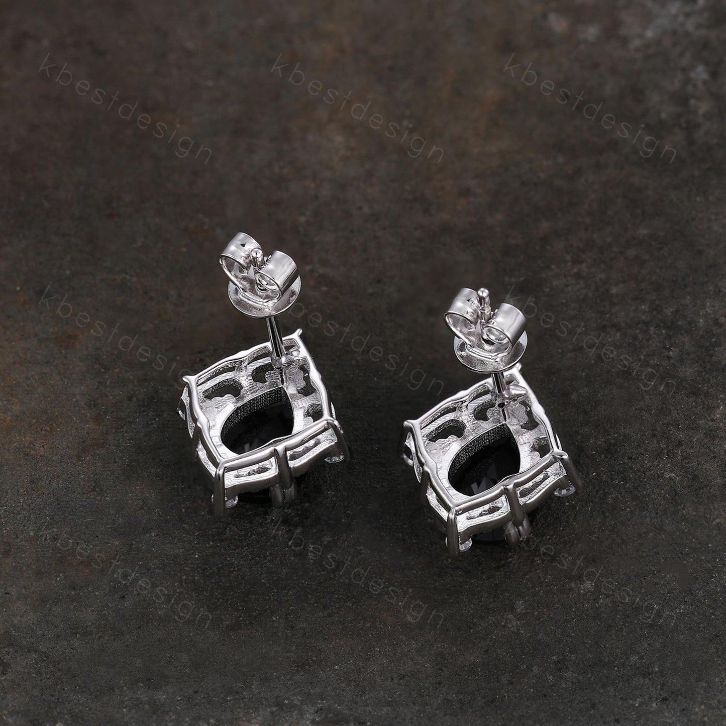 Vintage black onyx earrings women sterling silver earring studs pear cut earrings vintage black onyx studs antique anniversary gift for her