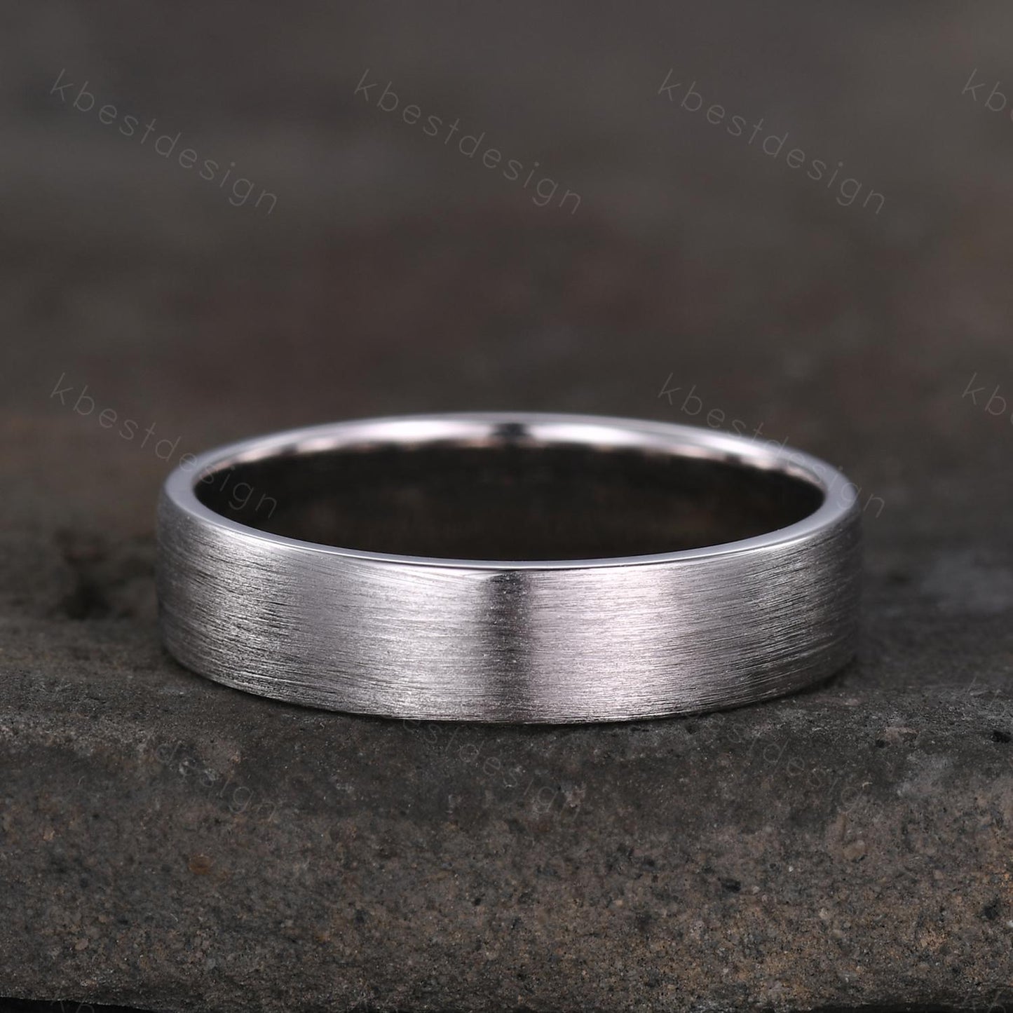 5mm Mens wedding band unique brushed finish wedding ring solid silver ring for Men minimalist stacking plain band Gift for husband