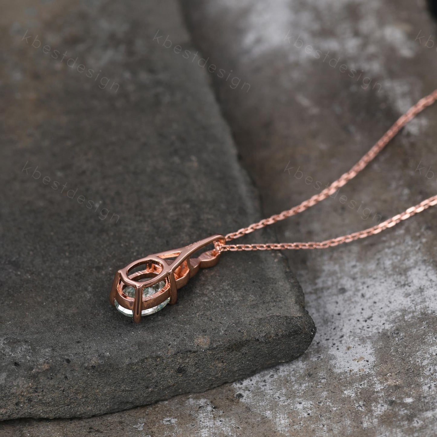 Celtic moss agate necklace women rose gold pendant necklace oval cut pendant art deco green agate necklace anniversary gift for her