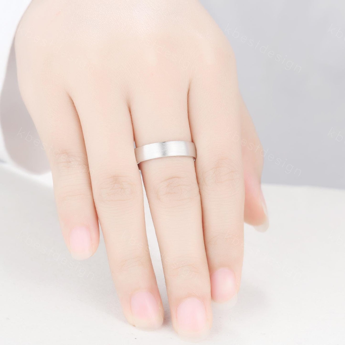 5mm Mens wedding band unique brushed finish wedding ring solid silver ring for Men minimalist stacking plain band Gift for husband