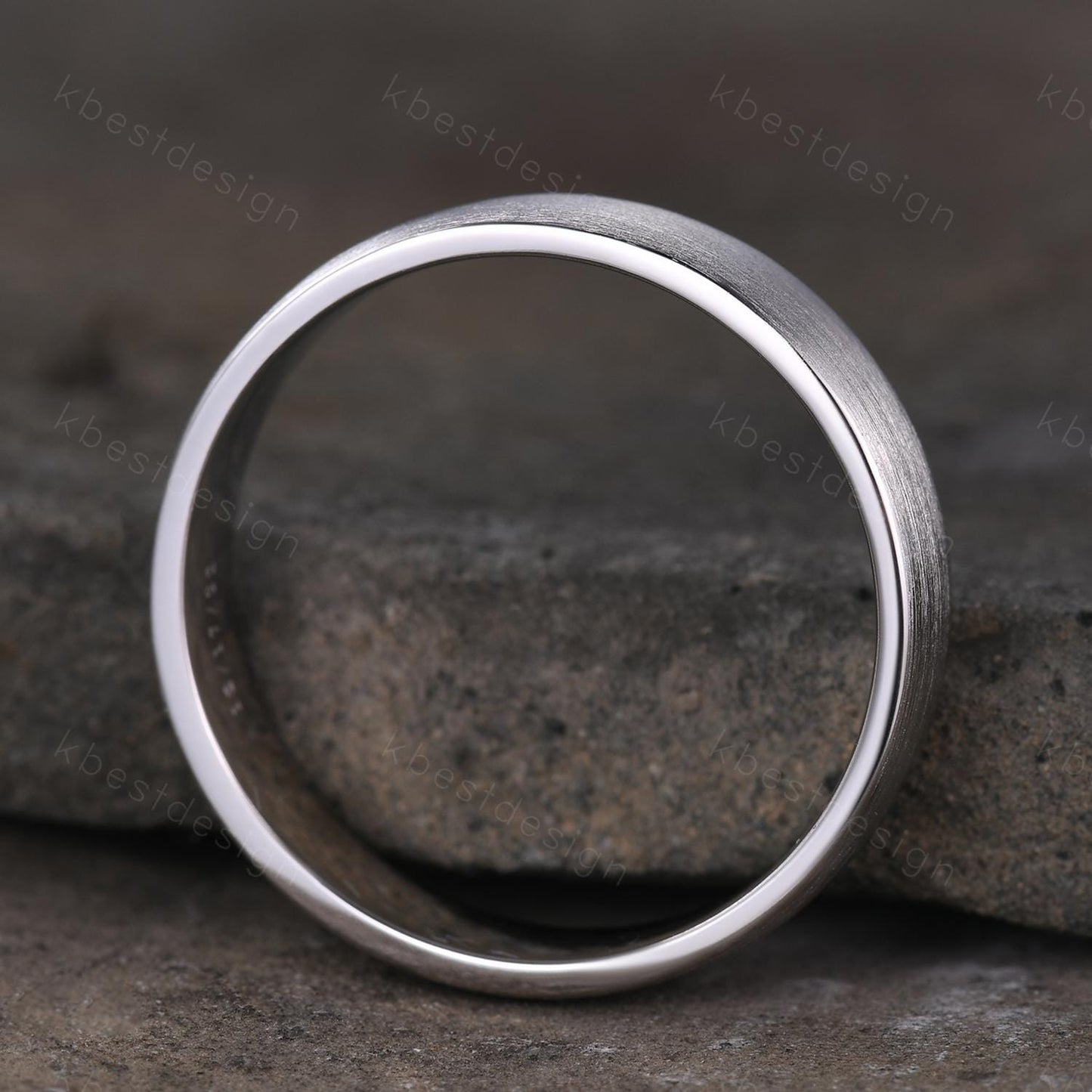 5mm Mens wedding band unique brushed finish wedding ring solid silver ring for Men minimalist stacking plain band Gift for husband