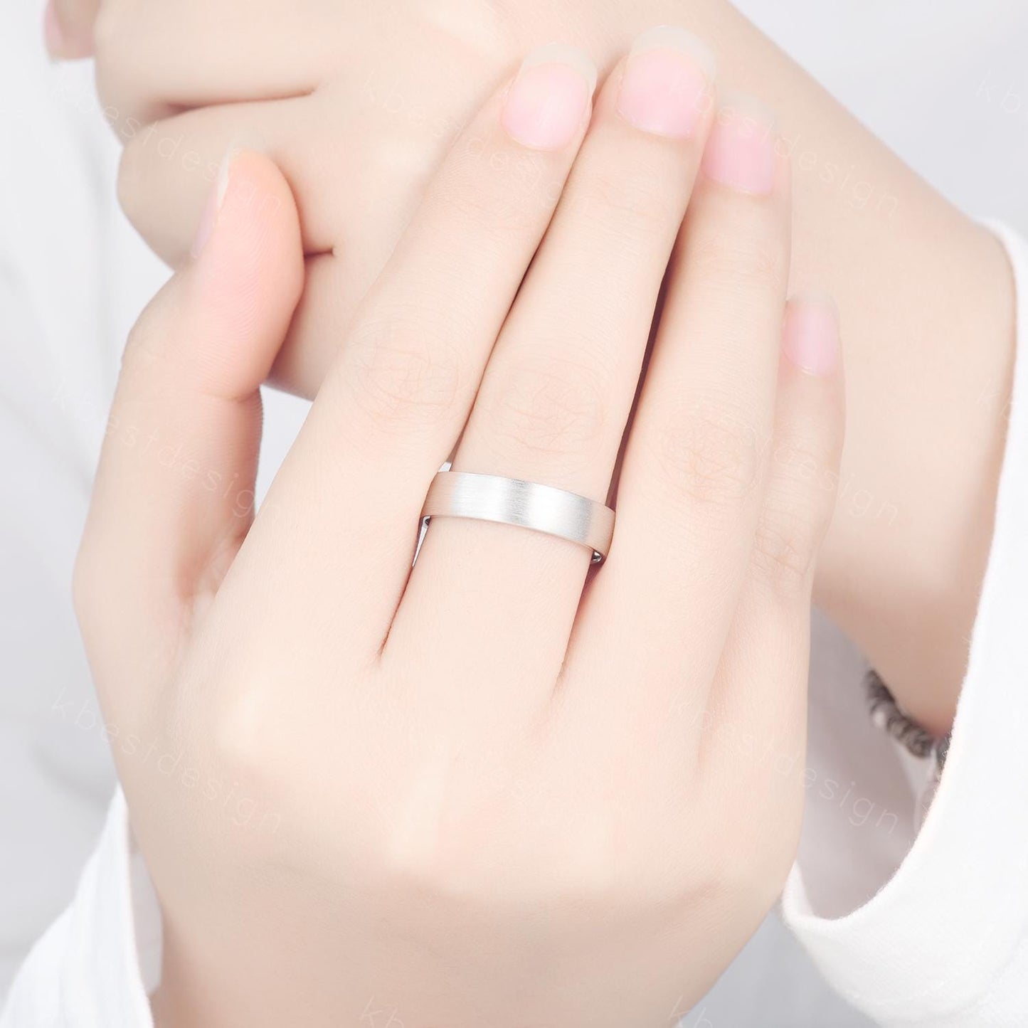 5mm Mens wedding band unique brushed finish wedding ring solid silver ring for Men minimalist stacking plain band Gift for husband