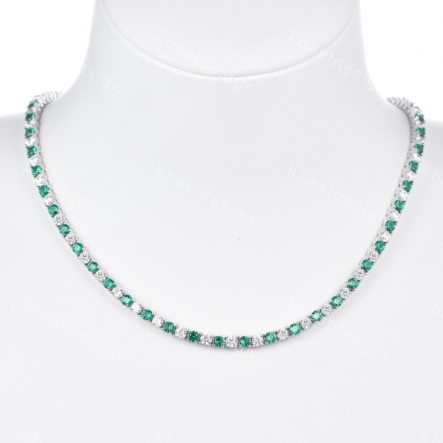 Unique Blue Sapphire Diamond Tennis Necklace Sterling Silver VVS 3mm Tennis Necklace for Women Vintage Statement Necklace Anniversary Gift
