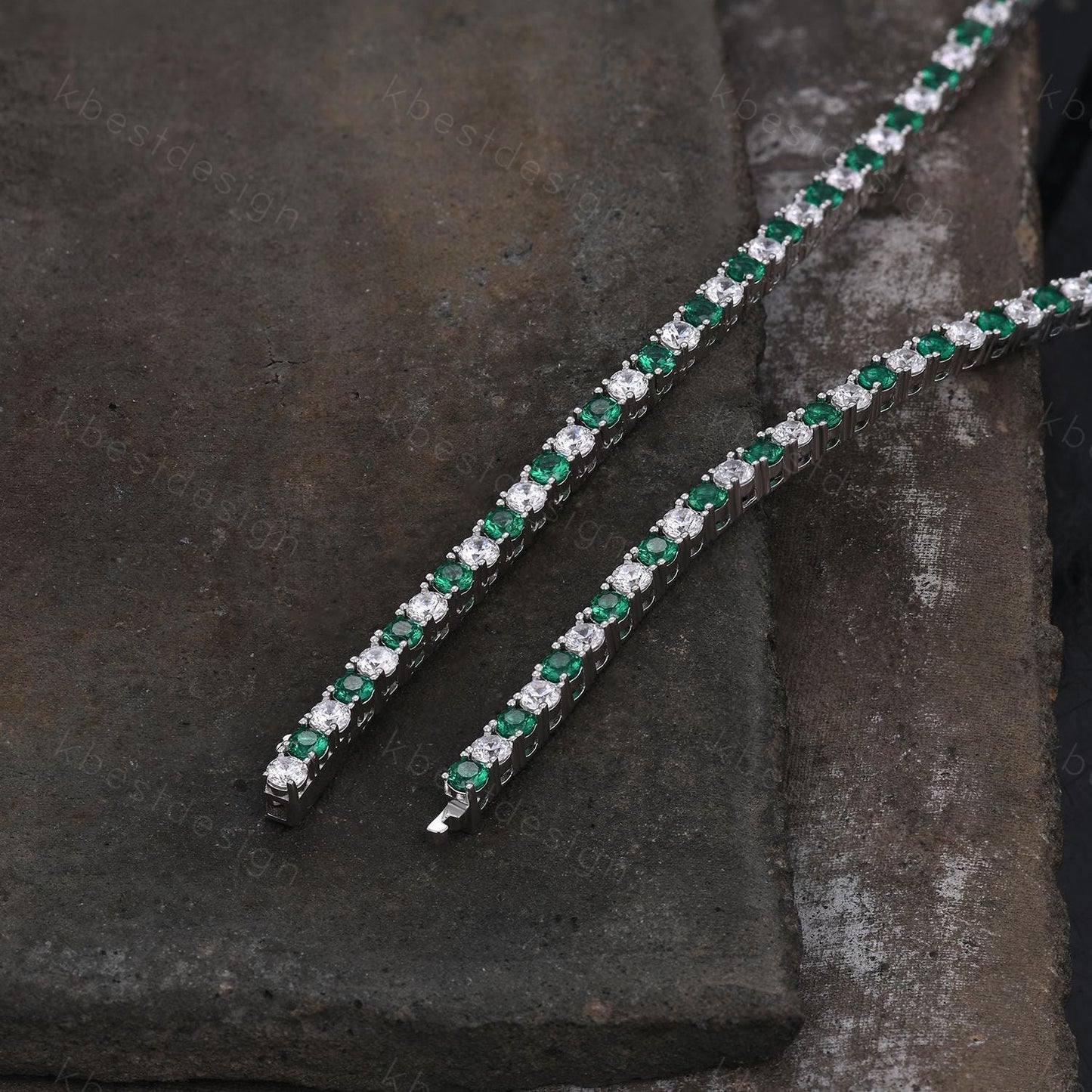 3mm Emerald Diamond Tennis Necklace 925 Sterling Silver VVS Tennis Necklace for Women Vintage Statement Necklace Anniversary Gift