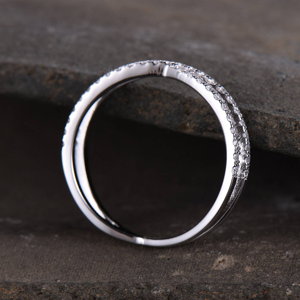 X Ring Criss Cross Ring X Cross Ring Wedding Band Gold X Ring 925 Sterling Silver Thin CZ Ring Micro Pave Ring Knuckle Ring Stacking Ring