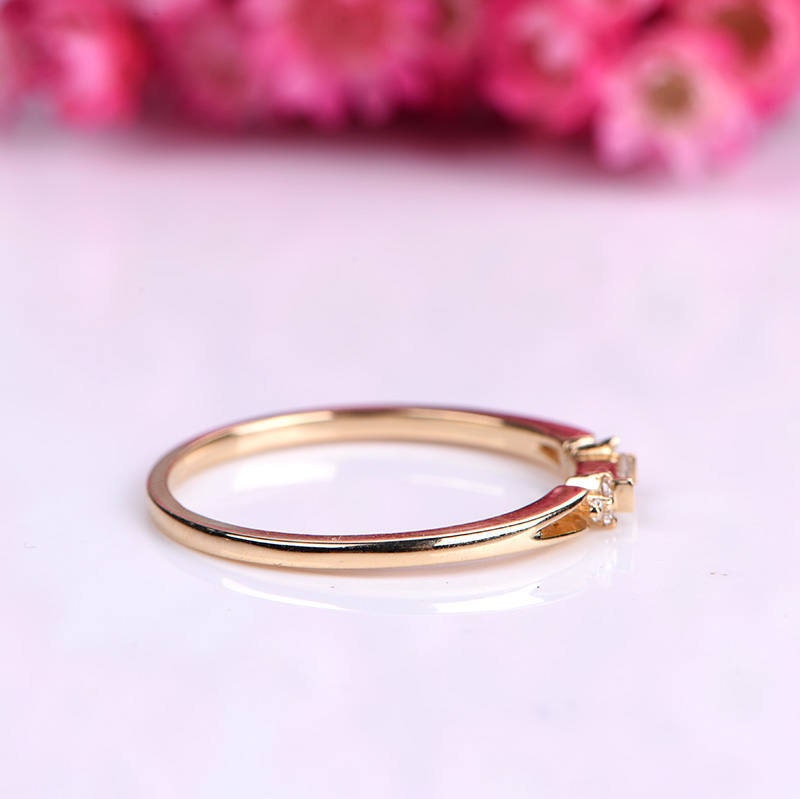 Natural diamond ring diamond engagement ring wedding band stacking matching band solid 14k rose gold custom ring men's wedding ring