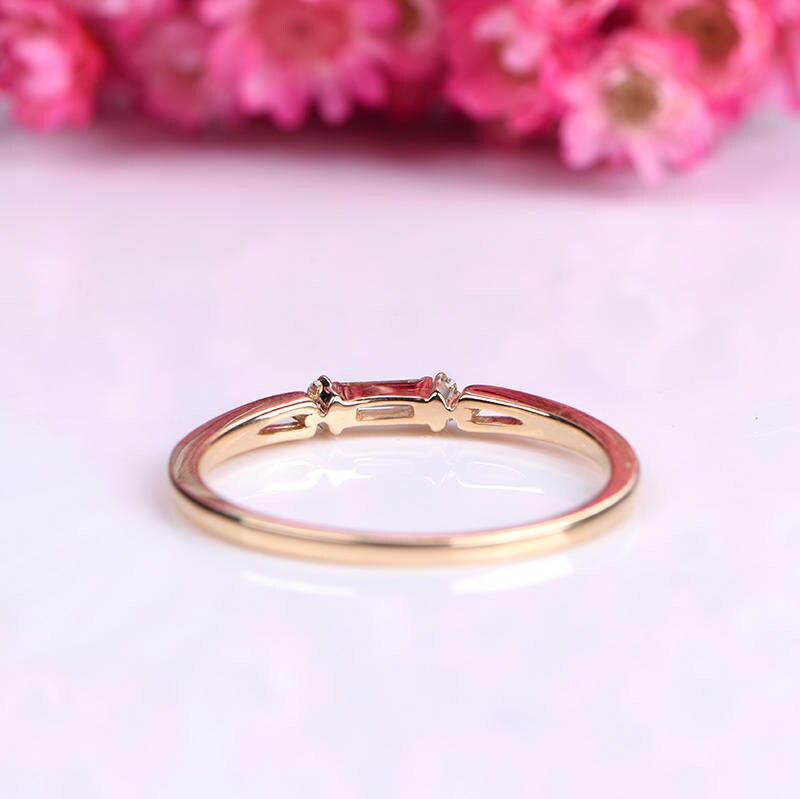 Natural diamond ring diamond engagement ring wedding band stacking matching band solid 14k rose gold custom ring men's wedding ring