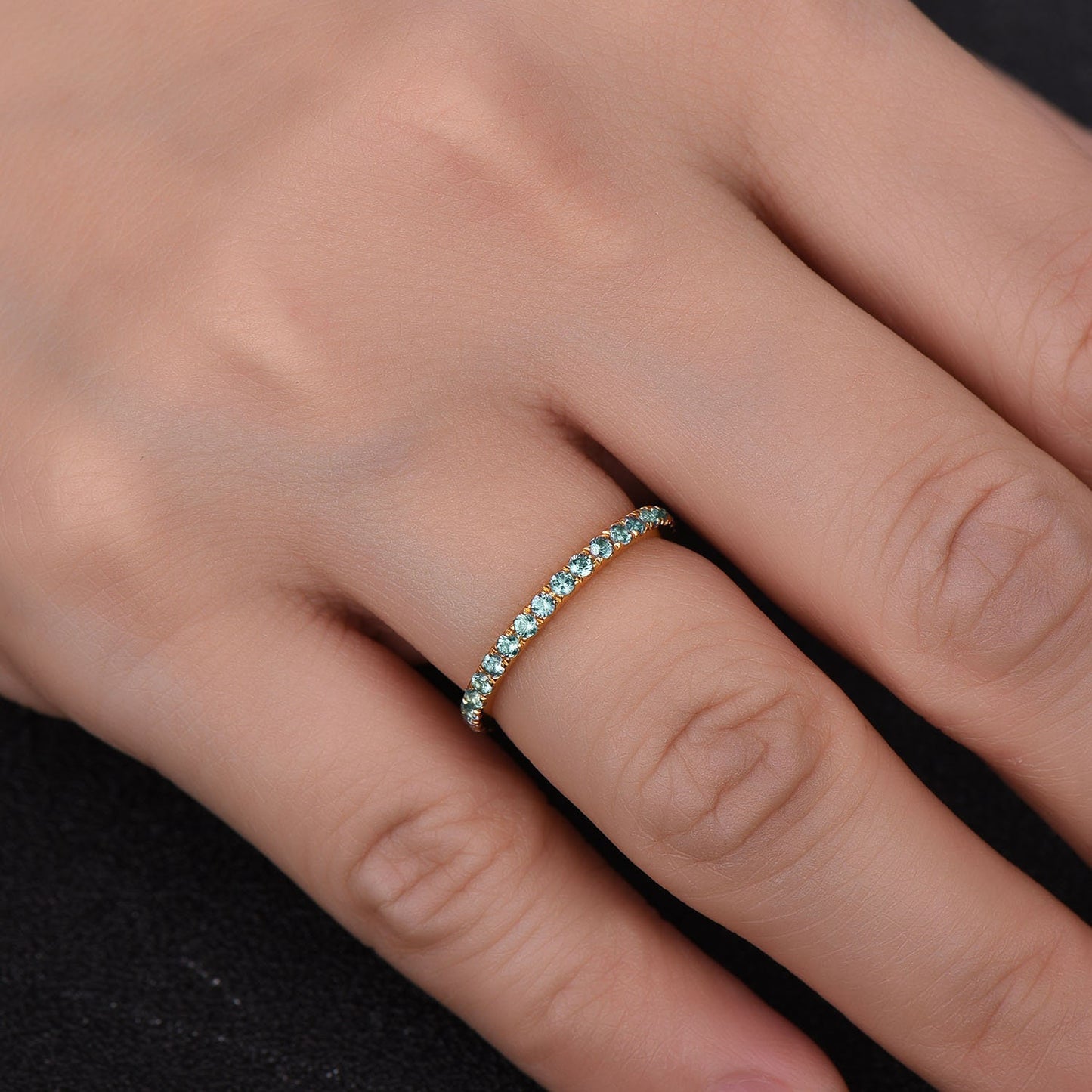 Alexandrite Ring Full Eternity Band Alexandrite Wedding Band June Birthstone Ring Sterling Sliver Yellow Gold Plated