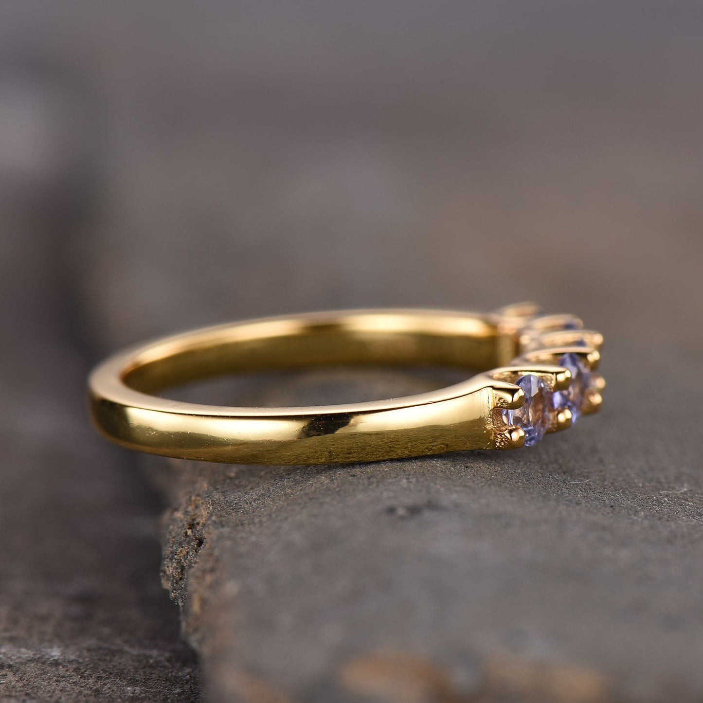 Tanzanite Ring Cluster Natural Tanzanite Wedding Ring Blue Stone Ring Tanzanite Stacking Ring December Birthstone Ring Handmade Jewelry