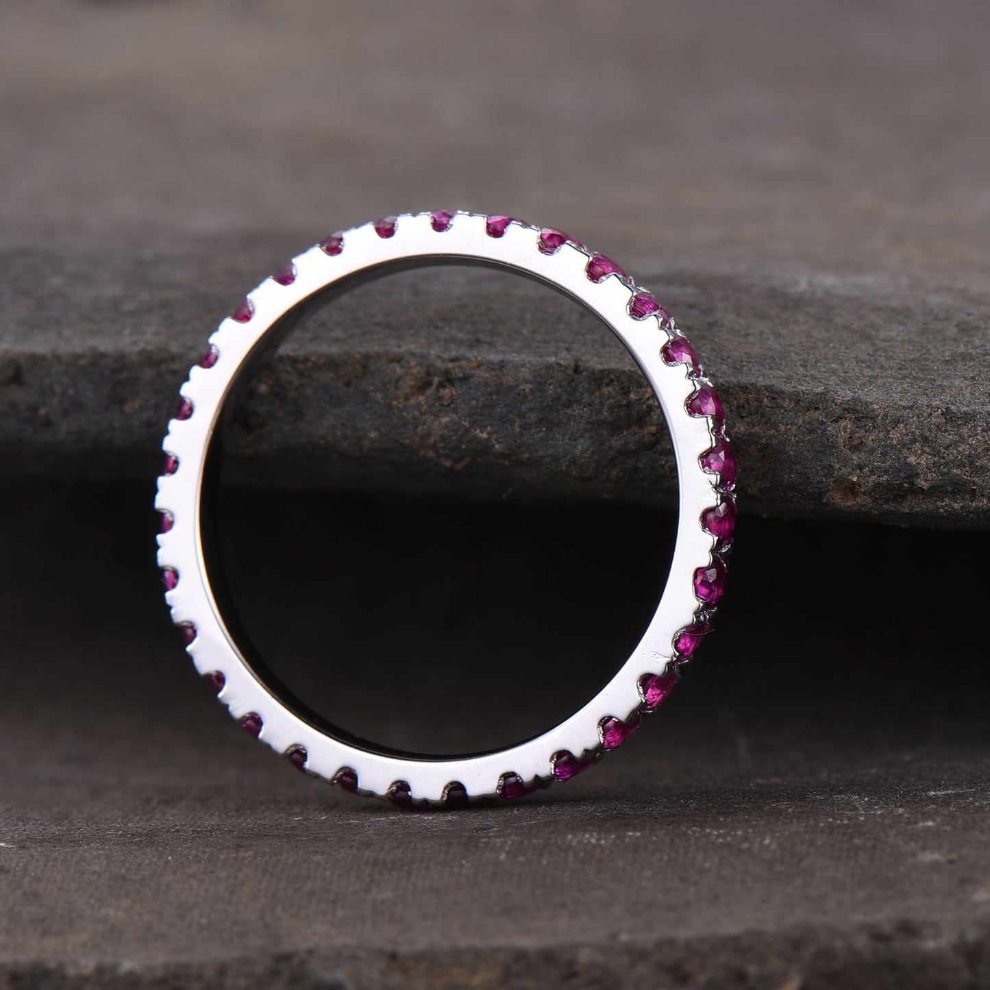 Ruby Ring Ruby Eternity Ring Ruby Silver Ring July Birthstone Ring Stacking Ruby Ring Gemstone Band Anniversary Gift Everyday Ring Gold Ring