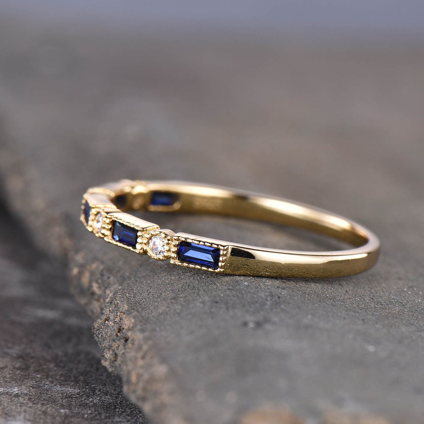 Sapphire Ring - September Birthstone Ring - Stacking Ring - Gold Ring - Simple Ring - Silver Ring - Sapphire Jewelry - Gift for Her