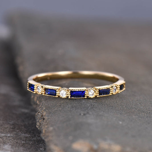 Sapphire Ring - September Birthstone Ring - Stacking Ring - Gold Ring - Simple Ring - Silver Ring - Sapphire Jewelry - Gift for Her