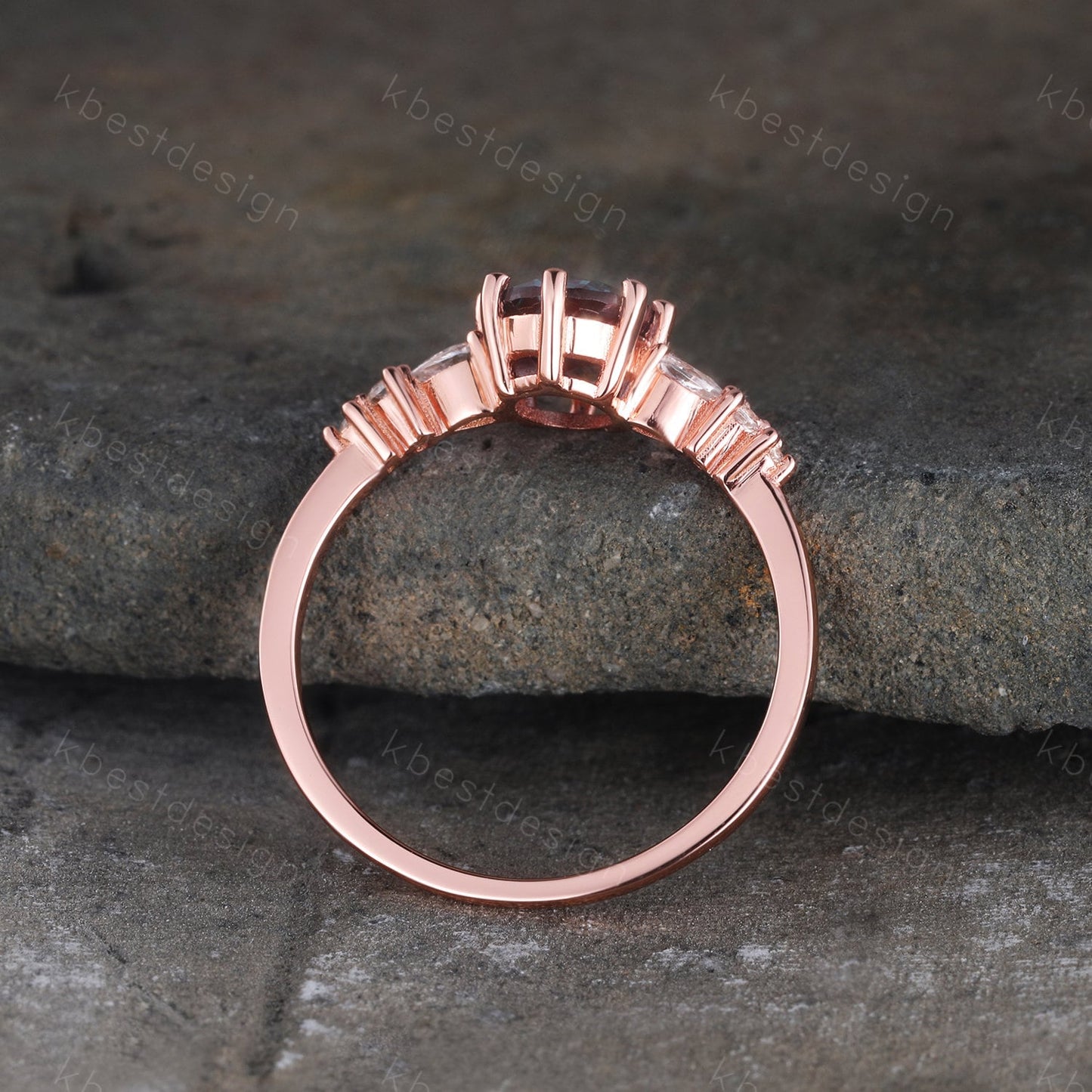 Alexandrite Ring, Alexandrite Moonstone Ring, Dainty Ring, June Birthstone Ring, Rose Gold Ring, Promise Ring, Anniversary Ring