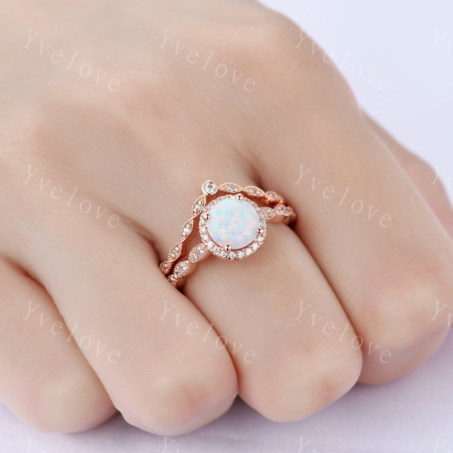 Curved shape diamond wedding band 14k rose gold art deco diamond  matching band stacking band natural conflict free stone customized