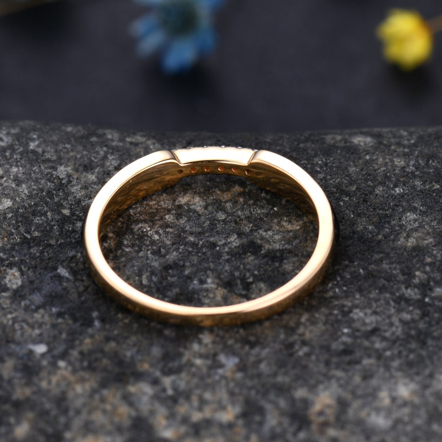 Black Onyx Moissanite Band, Half Eternity Band Ring,Stackable Ring, Engagement Band, Modern Band, Black Stone Ring, Women Ring,Gift For Her