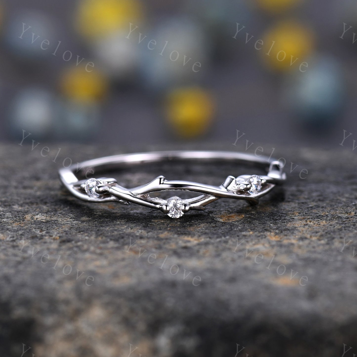 Custom order, 2 rings, sterling silver with natural diamond.
