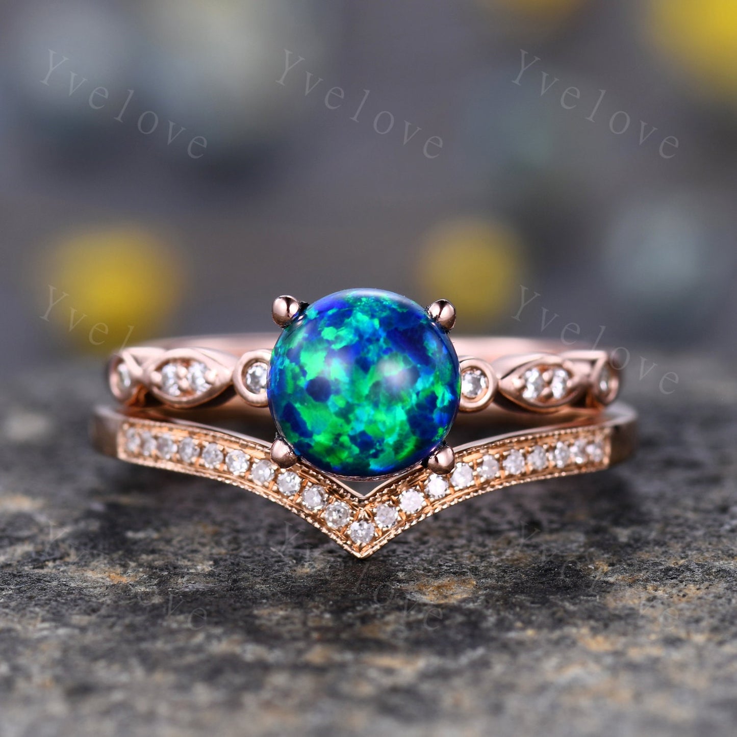 V shape diamond wedding band diamond matching band stacking ring 14k rose gold anniversary ring natural gemstone SI clarity H color