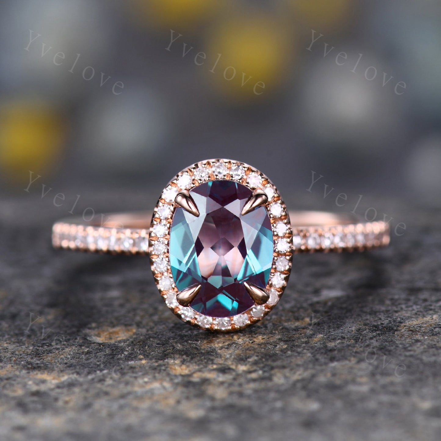 Special listing for Dan, change to size 5 1/4, a set, 14k rose gold, side stones moissanite.