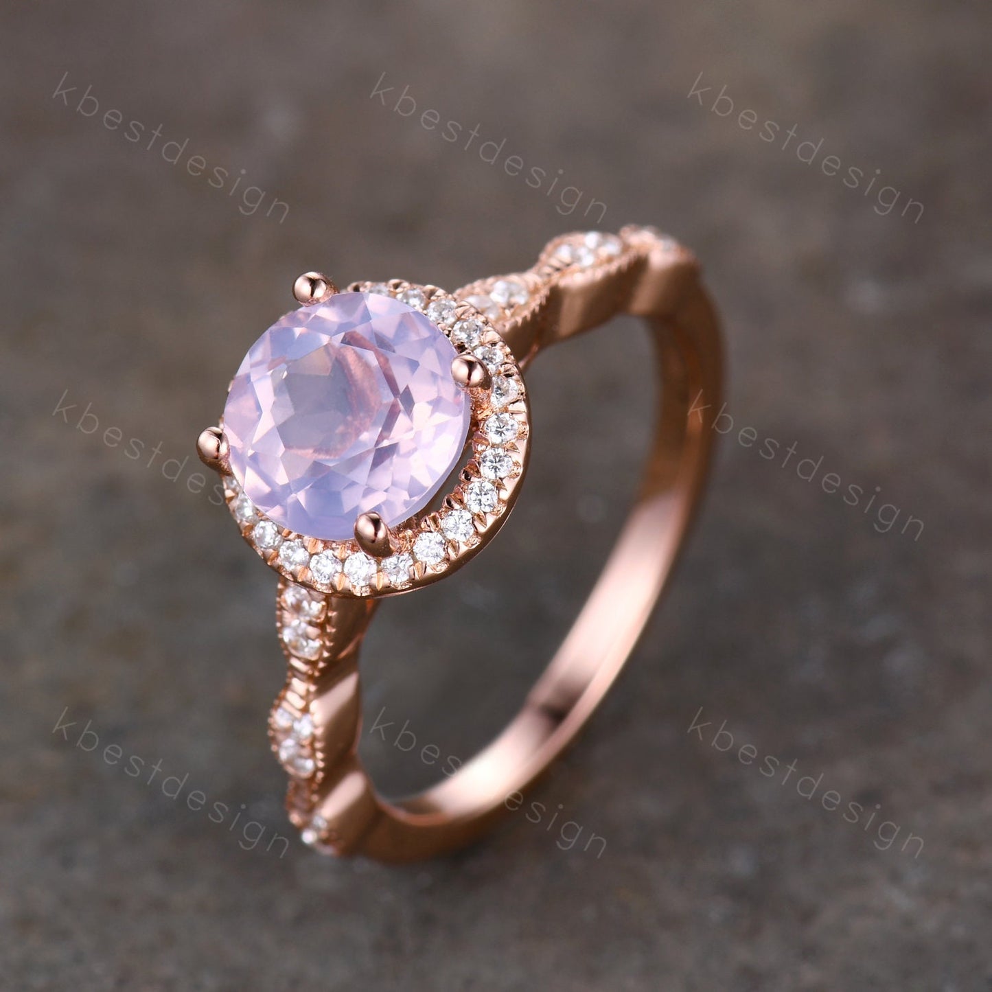 Natural Amethyst Ring, Rose Gold Lavender Amethyst Ring, February Birthstone Ring, Art Deco Wedding Ring, Gemstone Ring, Amethyst Jewelry