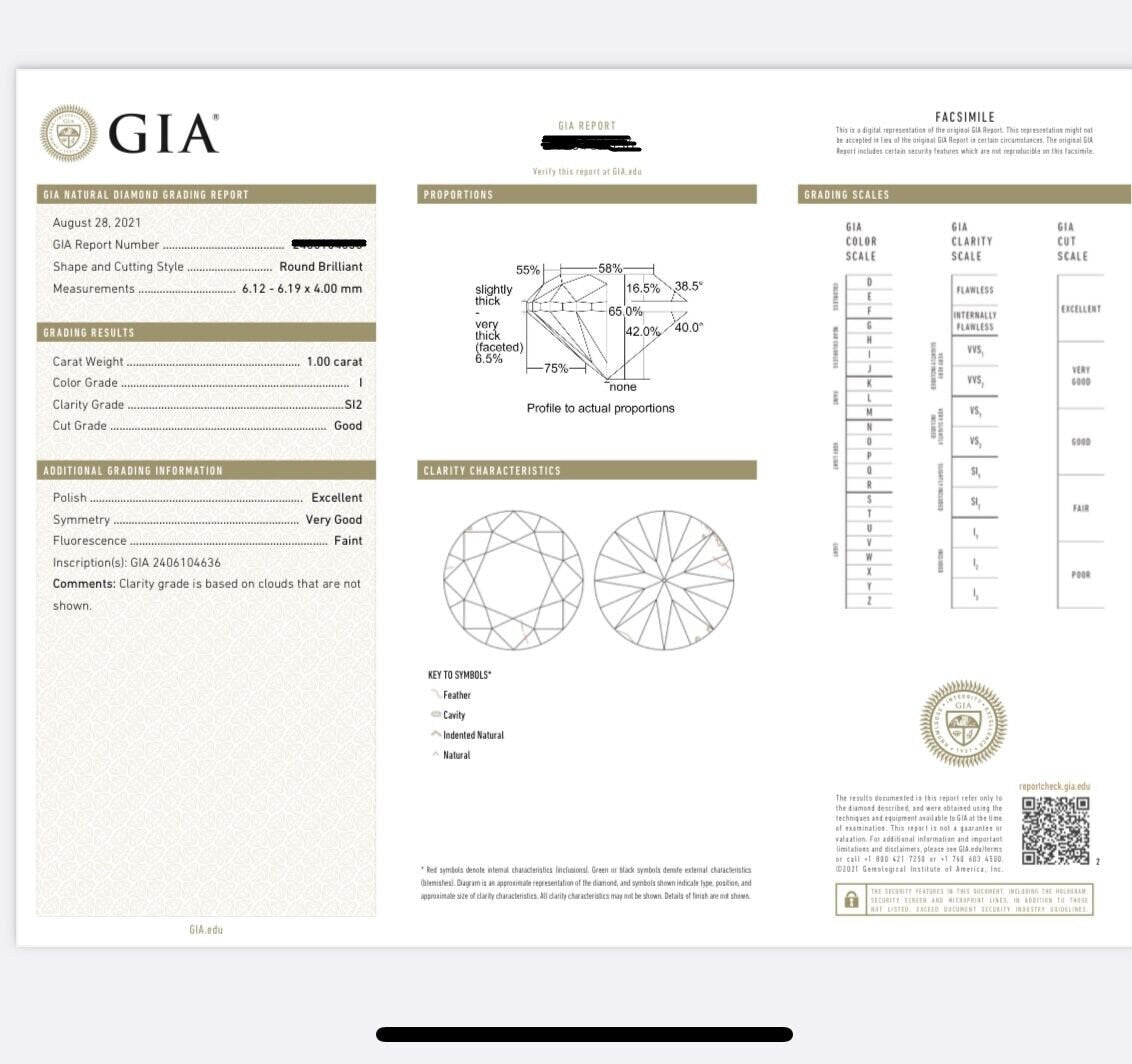 1CT Natural Diamond Ring,GIA CERTIFIED Natural Brilliant Diamond Engagement Ring Set,April Birthstone,Women Leaf Vines Ring Gift,Platinum