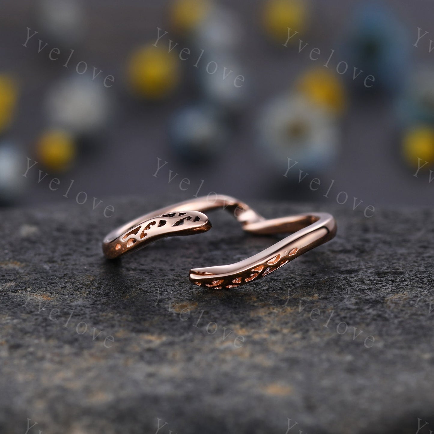 Art Deco Plain Gold Band Open Gap Band 10k/14k/18k Gold Stacking Matching Wedding Band Bridal Promise Ring Anniversary Gift Rings For Her