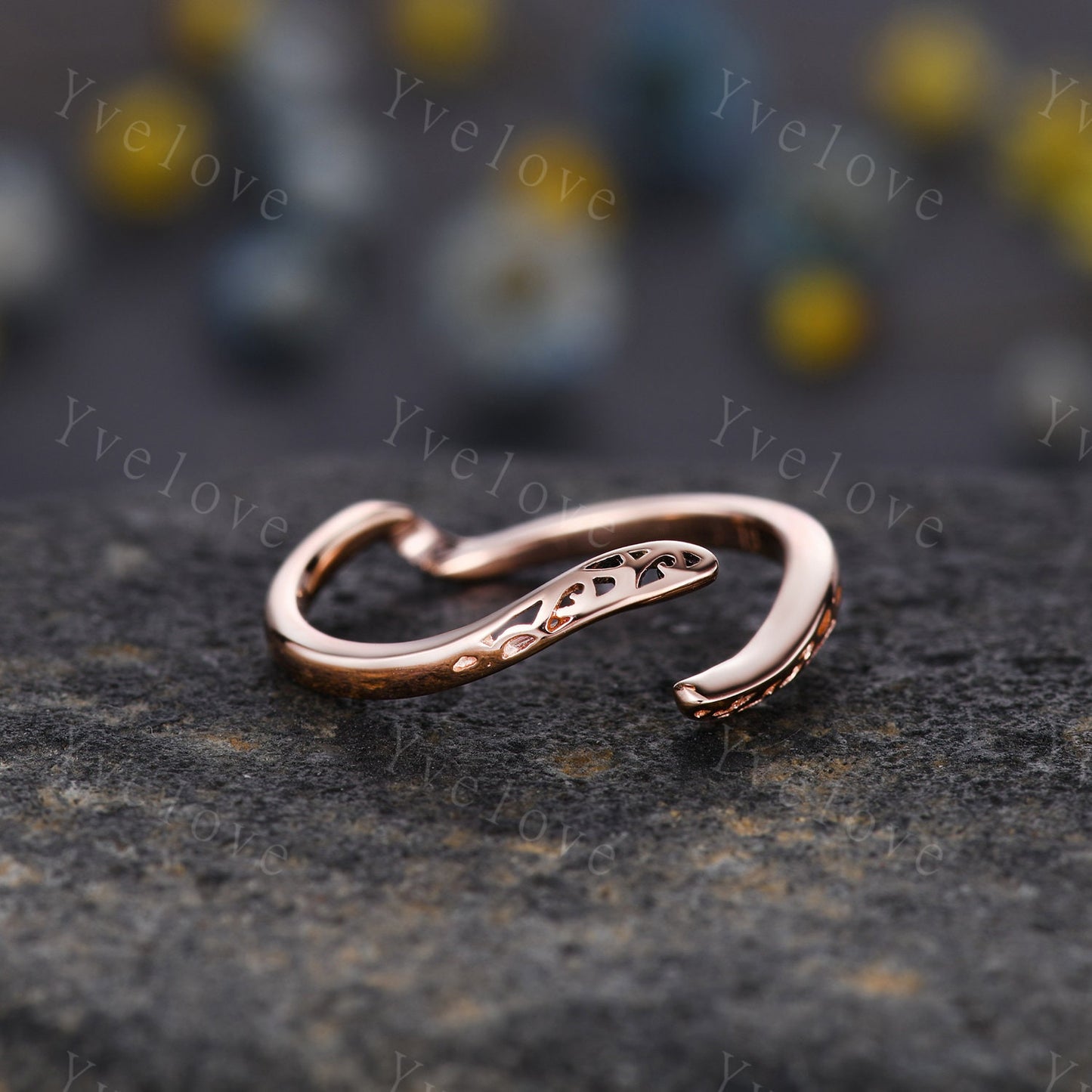 Art Deco Plain Gold Band Open Gap Band 10k/14k/18k Gold Stacking Matching Wedding Band Bridal Promise Ring Anniversary Gift Rings For Her