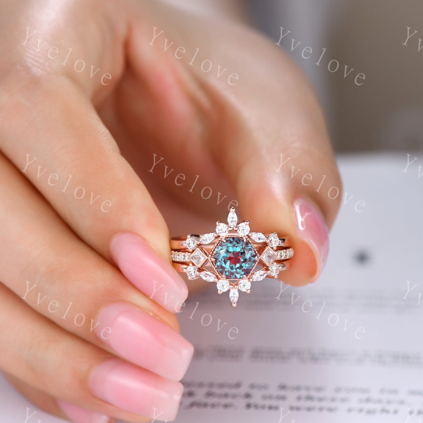 Unique Moissanite wedding band V Curved Diamond wedding band Enhancer Band Rose gold Stacking Matching Band Bridal Promise Anniversary Gift