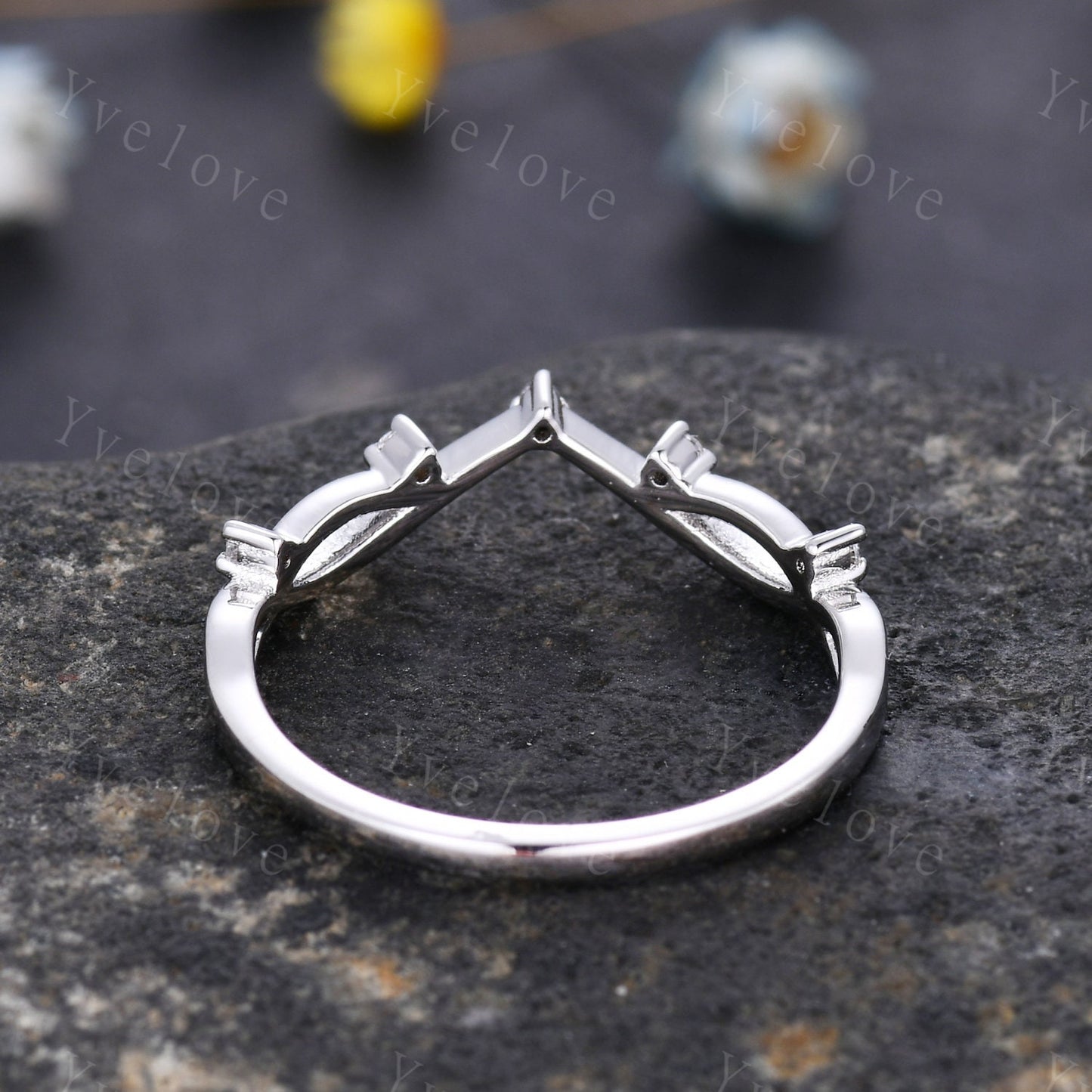 Vintage Twig Engagement Ring,Twig Stacking Band,Women Vine Diamond Band,Art Deco Curved Branch Moissanite Wedding Band,Platinum Silver Ring