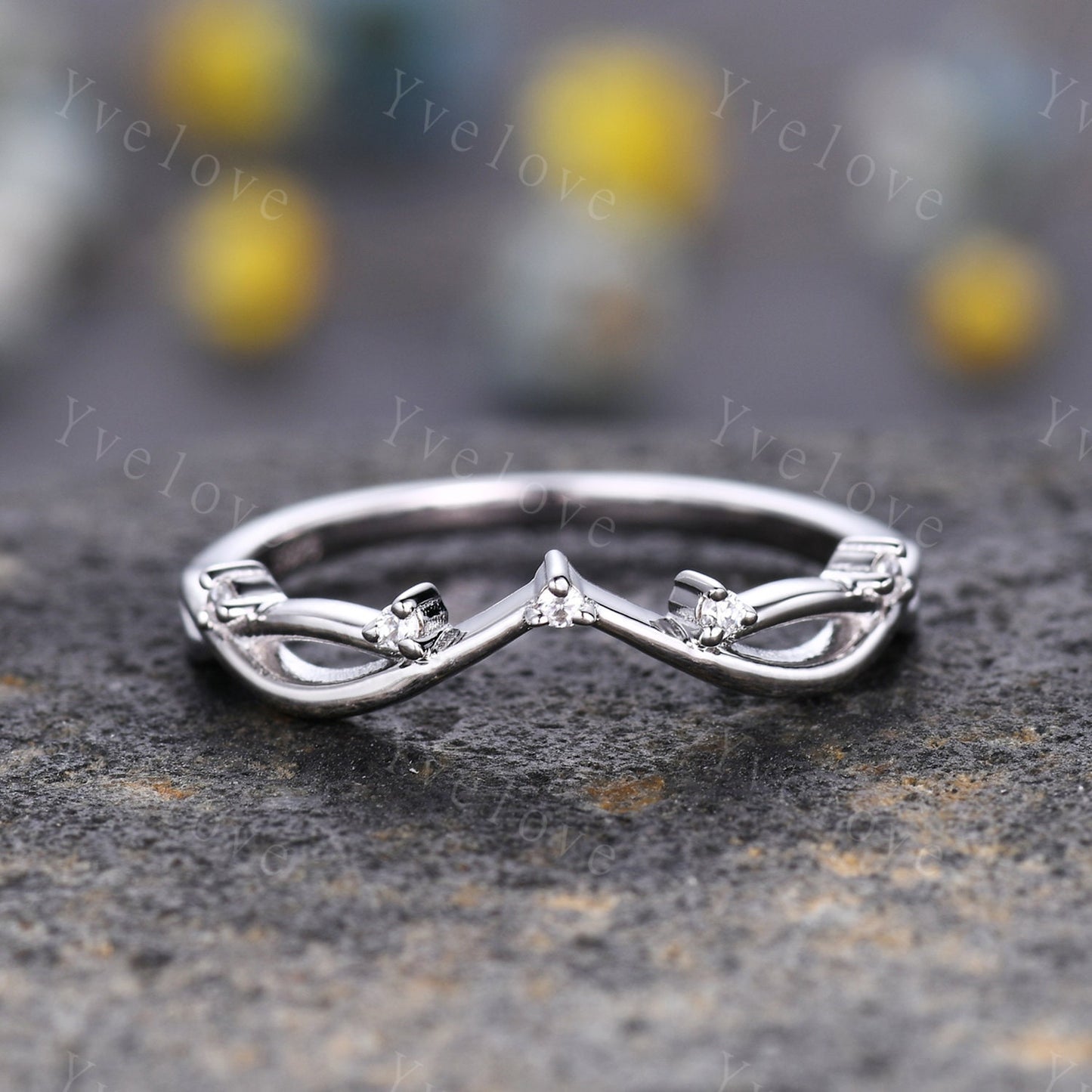 Vintage Twig Engagement Ring,Twig Stacking Band,Women Vine Diamond Band,Art Deco Curved Branch Moissanite Wedding Band,Platinum Silver Ring