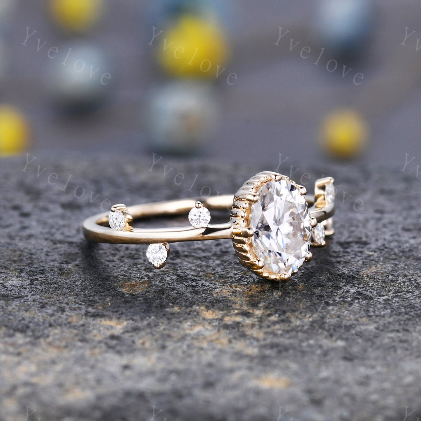 Dainty Moissanite Engagement Ring,Solid Gold Minimalist Ring,Twig Leaf Ring,Stacking Ring,Tiny Moissanite Ring,Unique Promise Ring For Her
