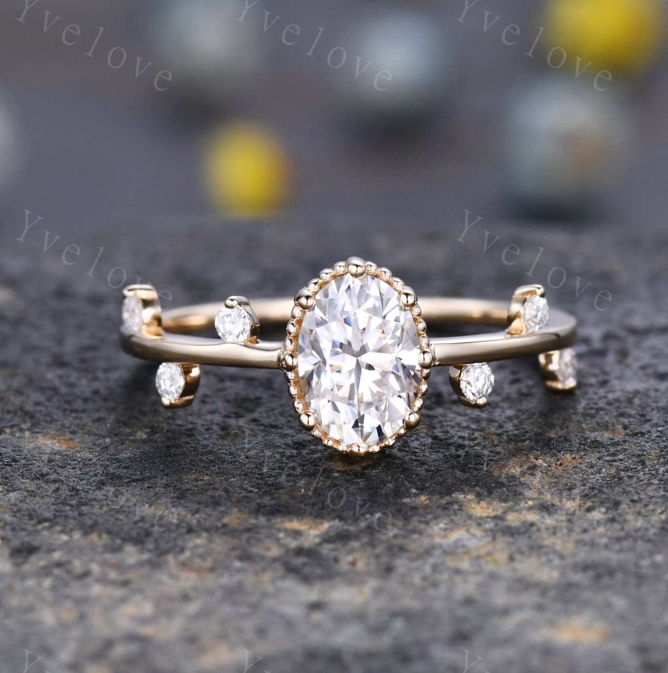 Dainty Moissanite Engagement Ring,Solid Gold Minimalist Ring,Twig Leaf Ring,Stacking Ring,Tiny Moissanite Ring,Unique Promise Ring For Her