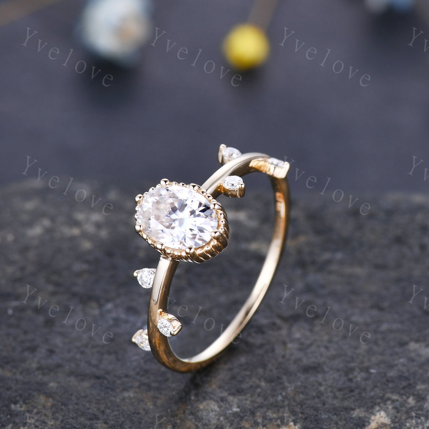 Dainty Moissanite Engagement Ring,Solid Gold Minimalist Ring,Twig Leaf Ring,Stacking Ring,Tiny Moissanite Ring,Unique Promise Ring For Her