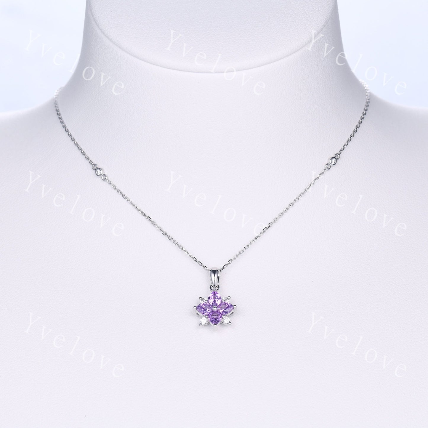 Natural Pink Sapphire Diamond Necklace,Pink Gems Pendant Floral Diamond Jewelry Delicate Dainty Necklace Gift For Women or Her,18k Rose Gold