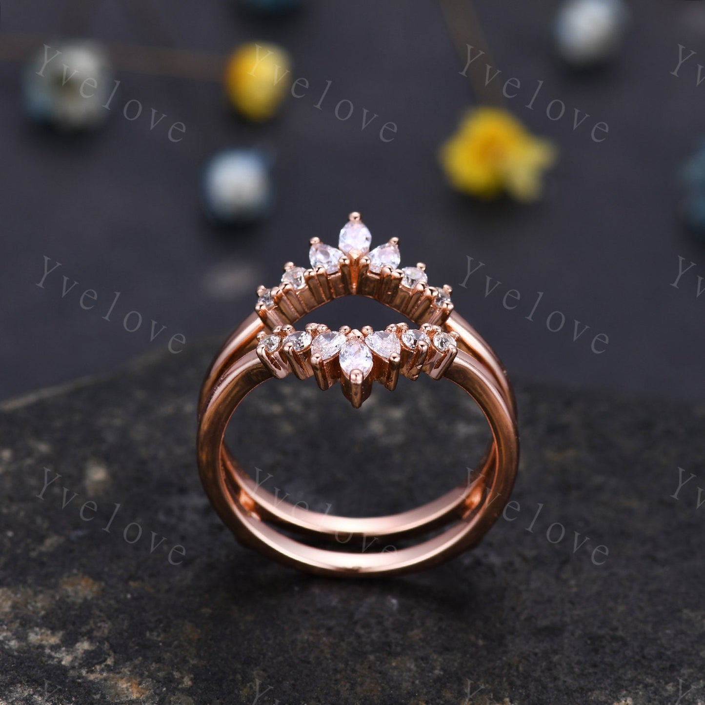 Dainty Moissanite wedding band V Curved Diamond wedding band Enhancer Band Silver Stacking Matching Band Bridal Promise Anniversary Gift