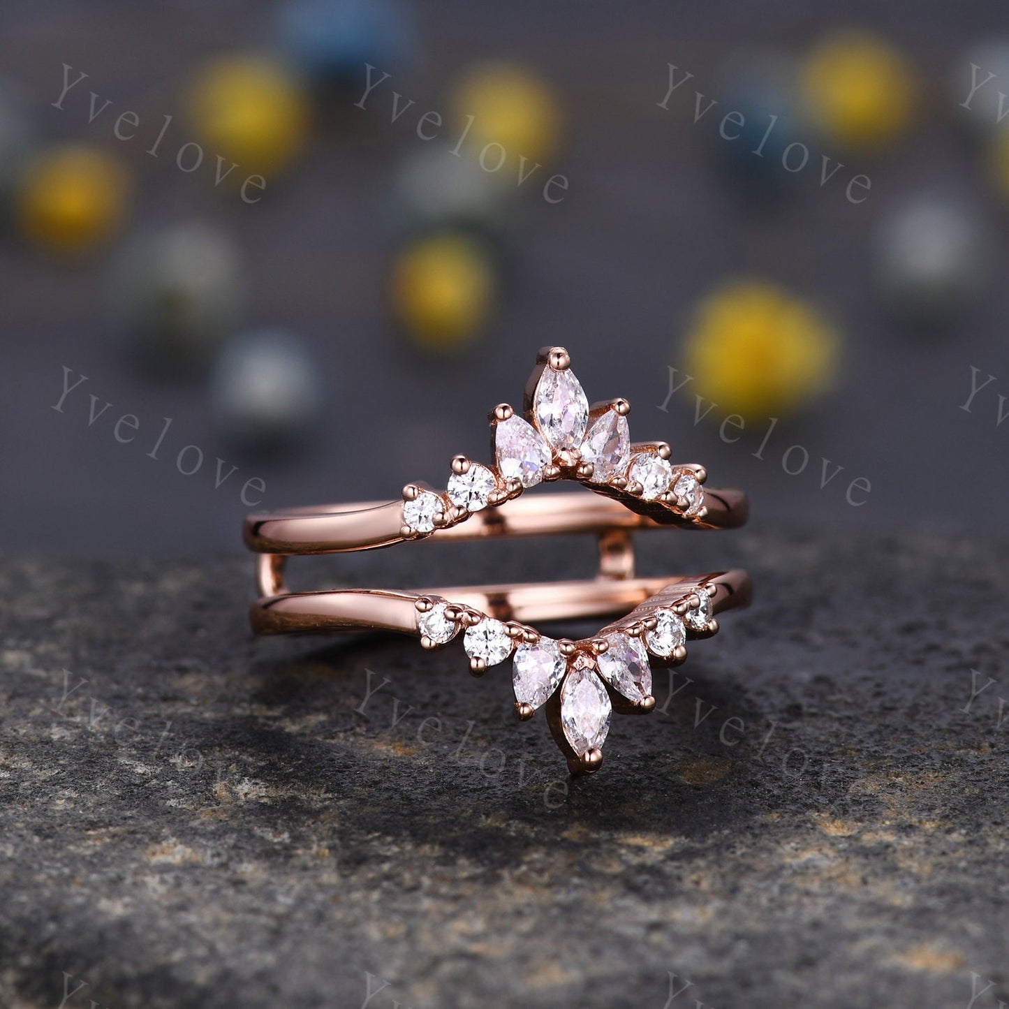 Dainty Moissanite wedding band V Curved Diamond wedding band Enhancer Band Silver Stacking Matching Band Bridal Promise Anniversary Gift