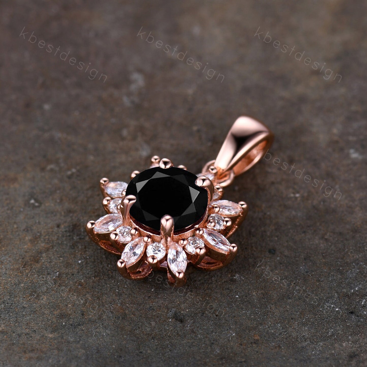 Black Onyx Necklace | Delicate Gemstone Necklace For Women | Black Stone Necklace | Unique Moissanite Pendant Necklace | Birthday Gift