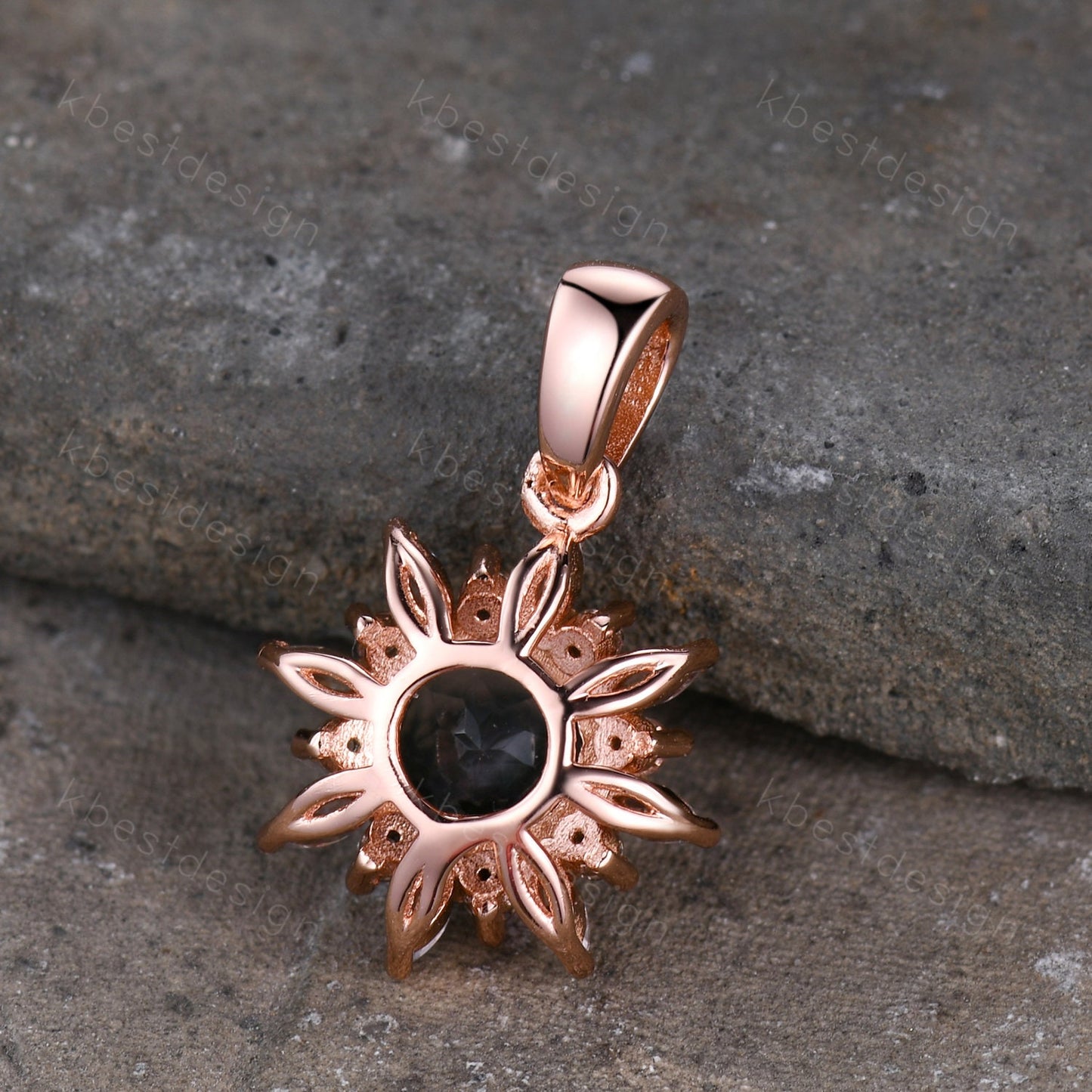 Natural Moss Agate Necklace, 14K Solid Gold Necklace, Unique Diamond/Moissanite Pendant, Art Deco Round cut Necklace, Necklace for Women