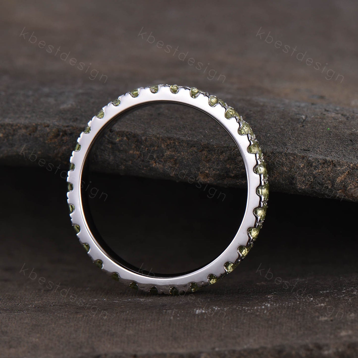 Full Eternity Peridot Wedding Ring 925 Sterling Silver Ring Peridot Wedding Band Stacking Ring Dainty Ring August Birthstone Gift for her