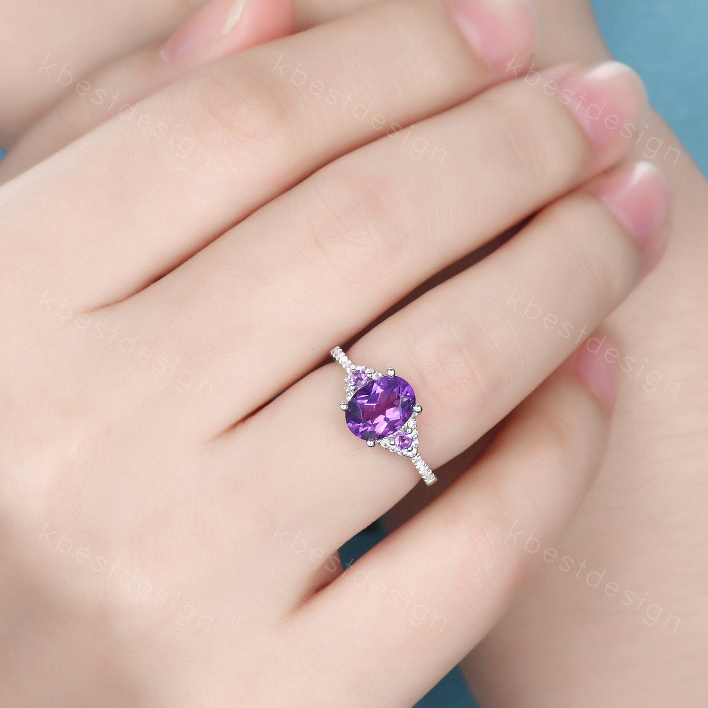 Natural Amethyst Ring, Purple Amethyst Engagement Ring, February Birthstone, Gemstone Ring, Anniversary Birthday Gift For Her, Yellow Gold