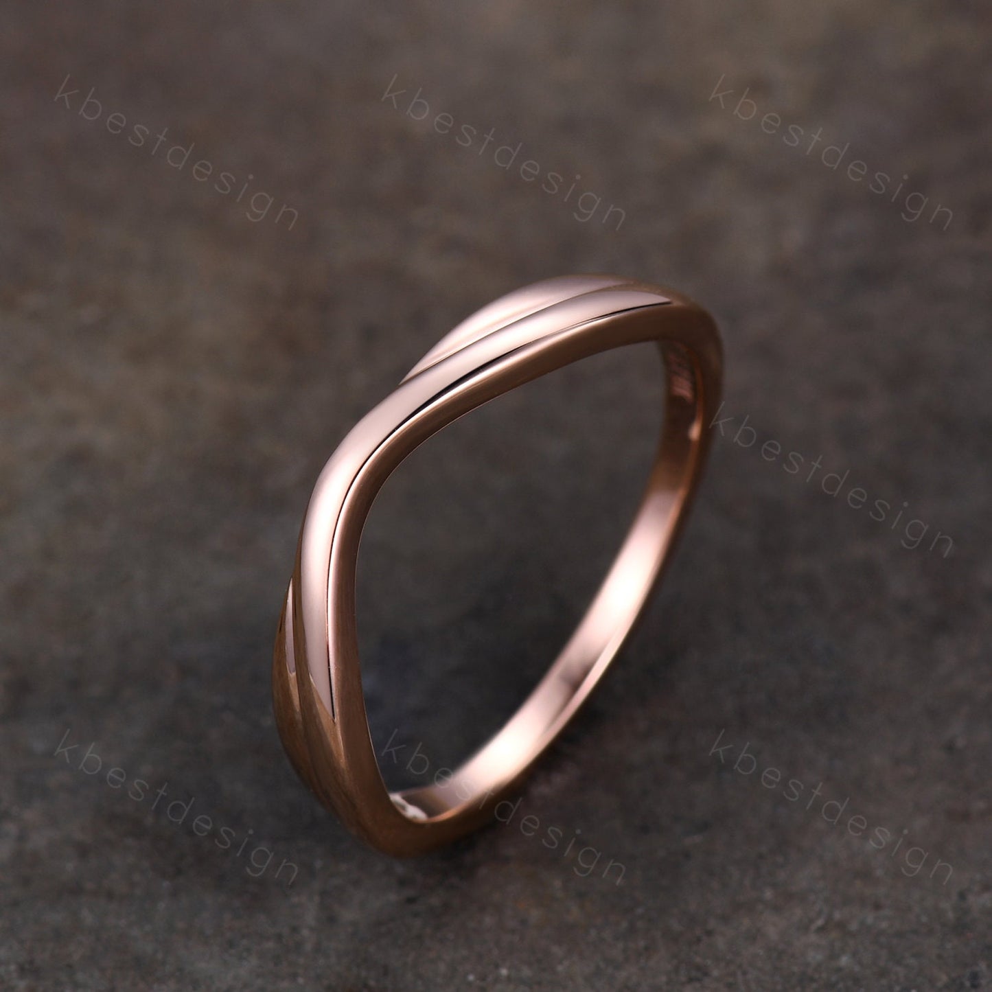 Curved wedding band White gold plain band unique stacking matching band Minimalist ring Silver Bridal wedding band Anniversary gift for her