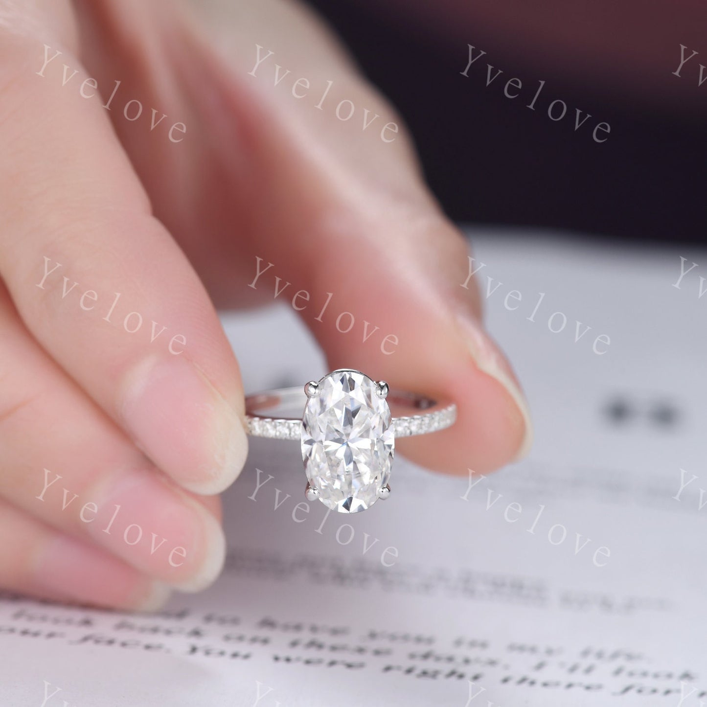 12x8mm Oval Moissanite Engagement Ring,Art Deco Moissanite Ring Moissaninte Jewelry,Vintage Promise Diamond Ring,Women Bridal Gift,Silver