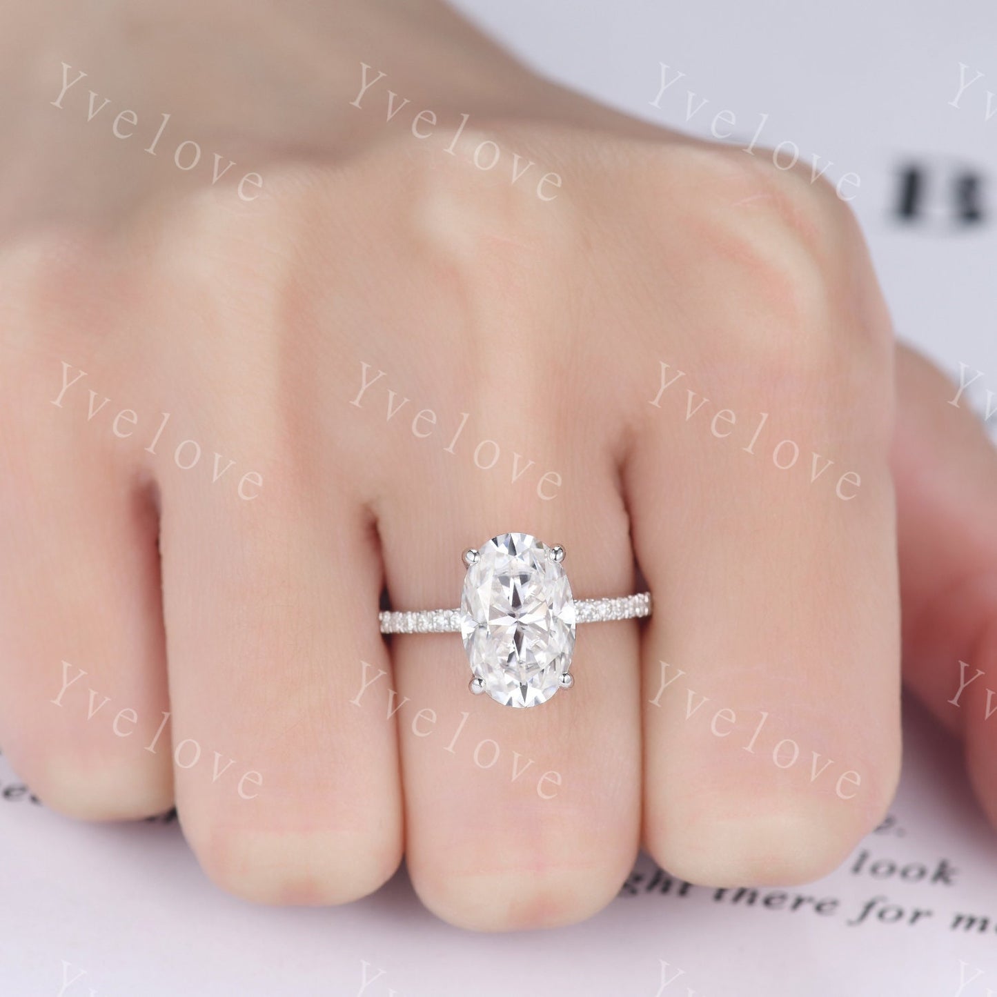 12x8mm Oval Moissanite Engagement Ring,Art Deco Moissanite Ring Moissaninte Jewelry,Vintage Promise Diamond Ring,Women Bridal Gift,Silver