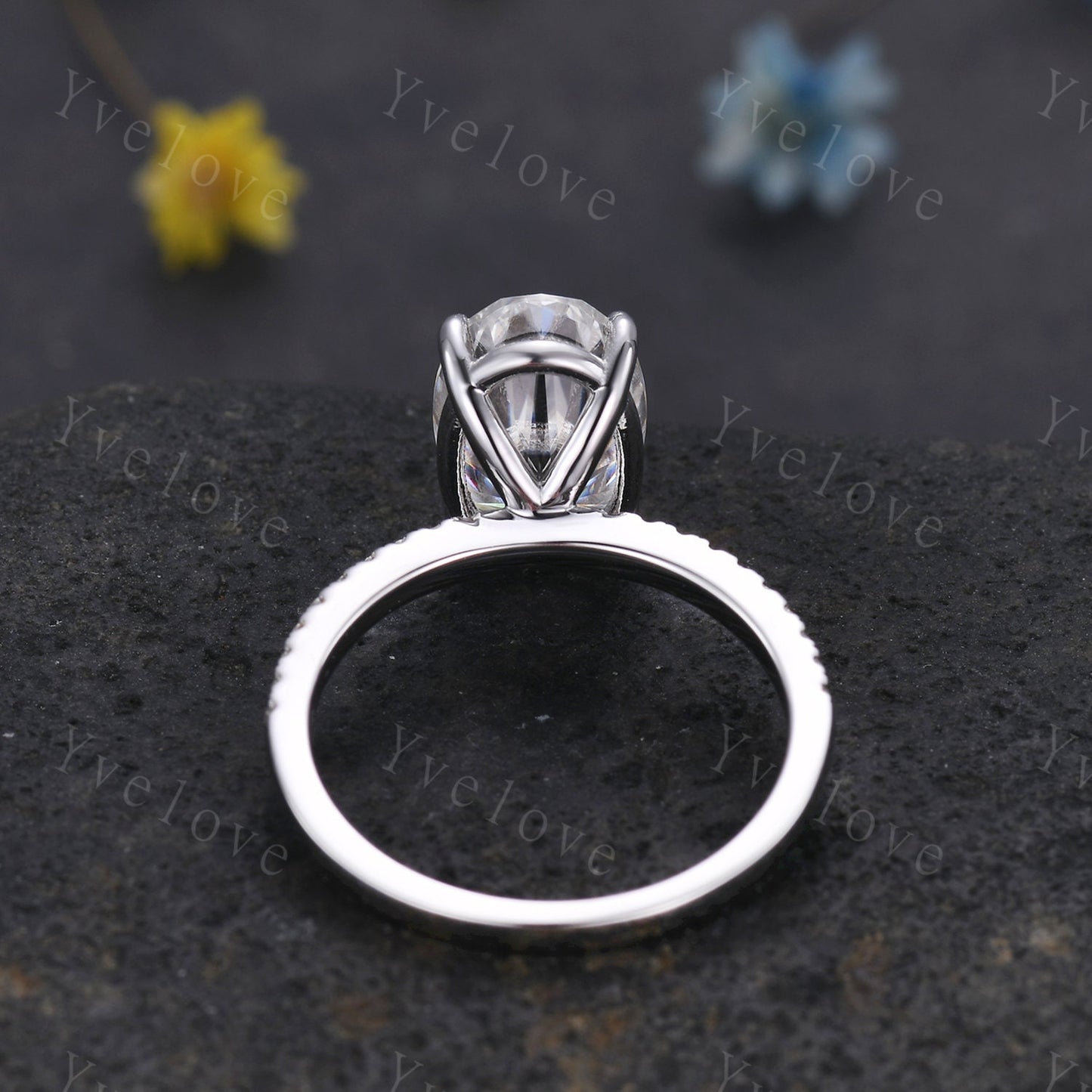 12x8mm Oval Moissanite Engagement Ring,Art Deco Moissanite Ring Moissaninte Jewelry,Vintage Promise Diamond Ring,Women Bridal Gift,Silver