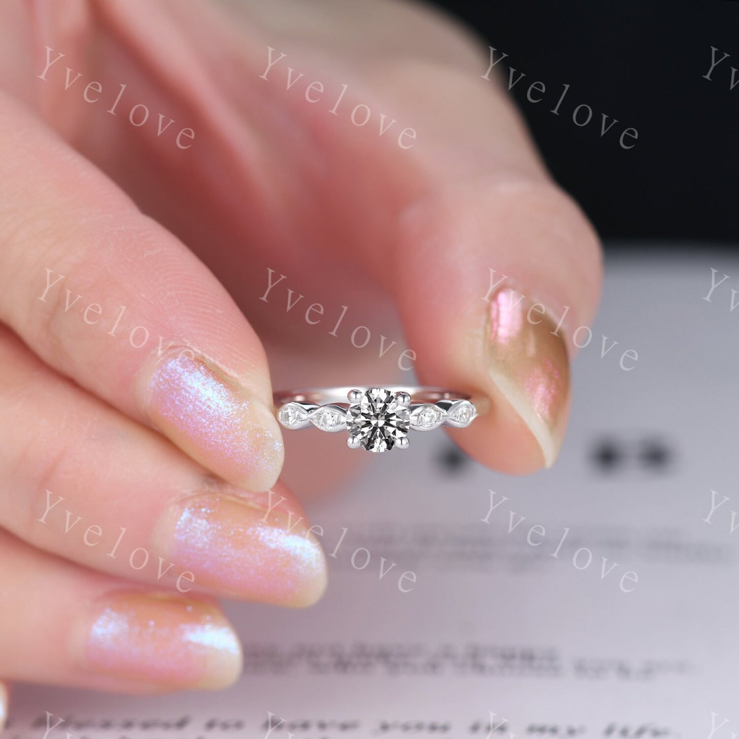 IGI Certificate,Round Lab Grown Diamond Ring,CVD Diamond Ring,Round Diamond Engagement Ring,Wedding Band,Bridal Promise Ring Gift For Her