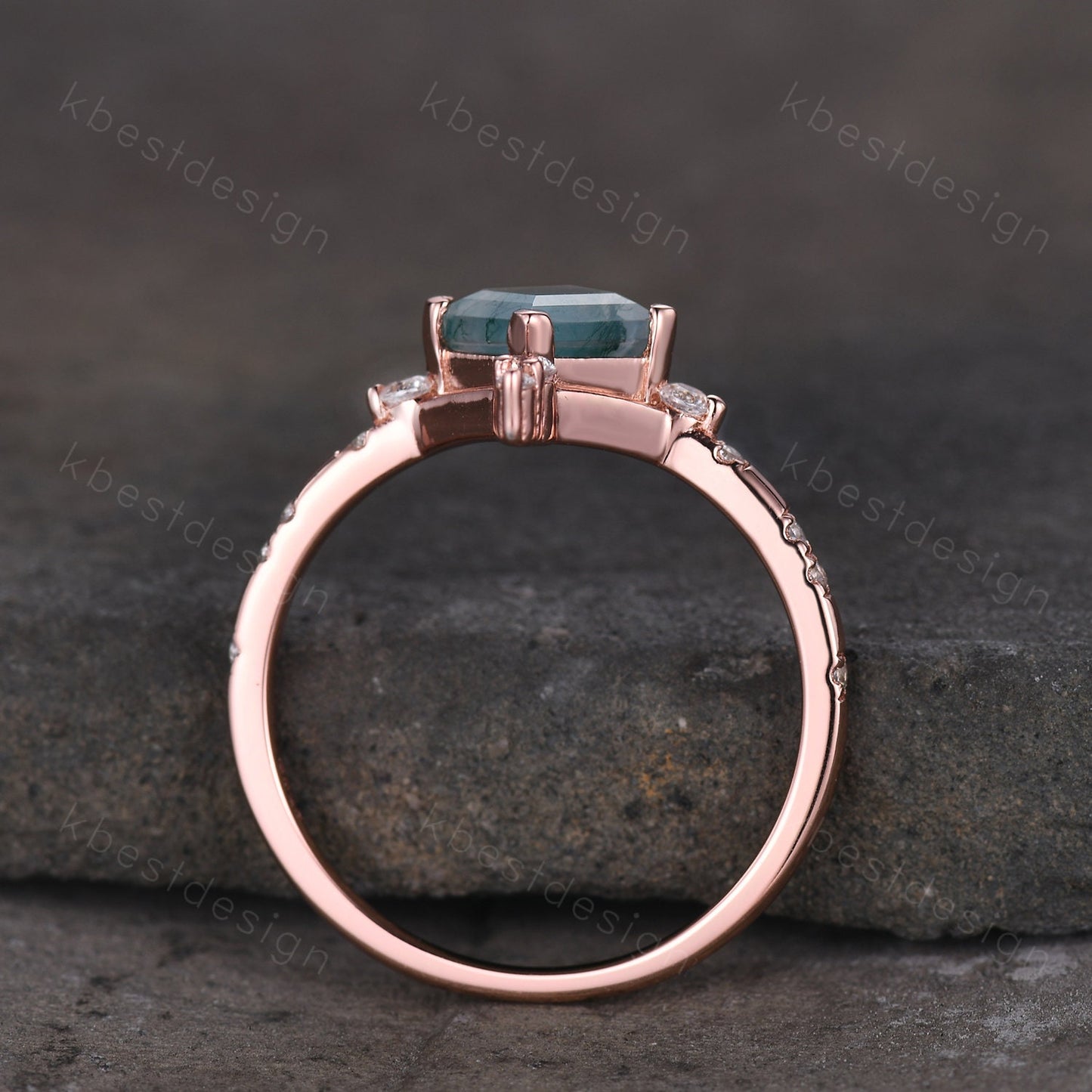 Vintage kite cut black onyx engagement ring unique art deco moissanite wedding ring for women black stone ring promise anniversary gift