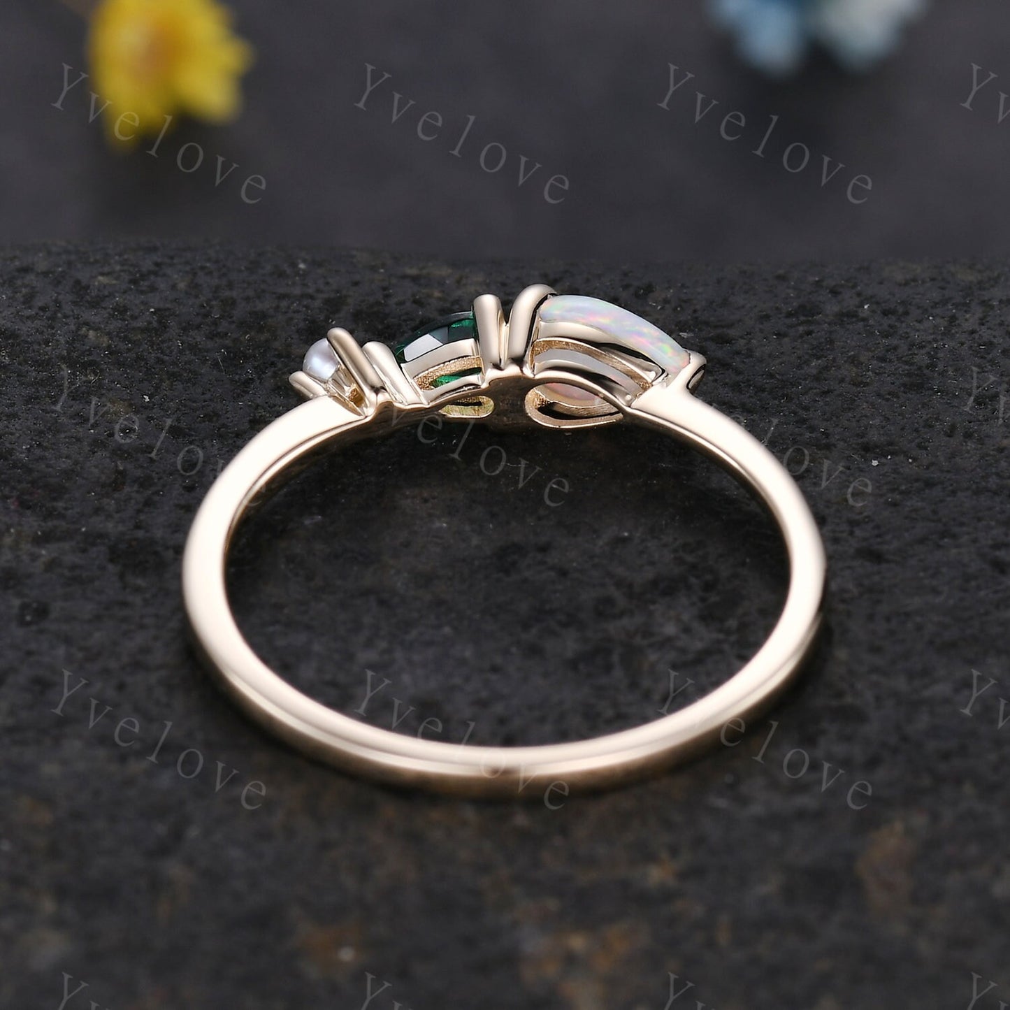 Custom order for Carrie, replace the emerald with aquamarine, sterling silver, size 7.