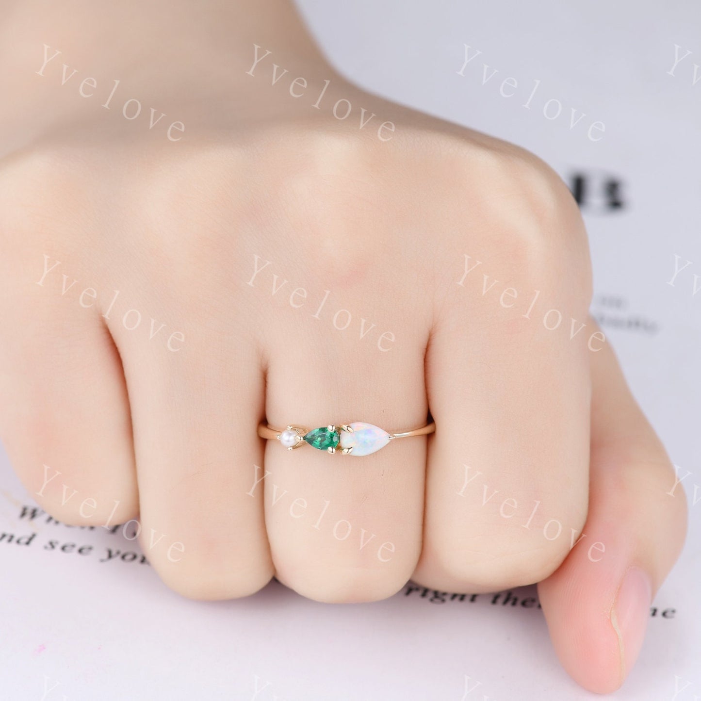 Custom order for Carrie, replace the emerald with aquamarine, sterling silver, size 7.