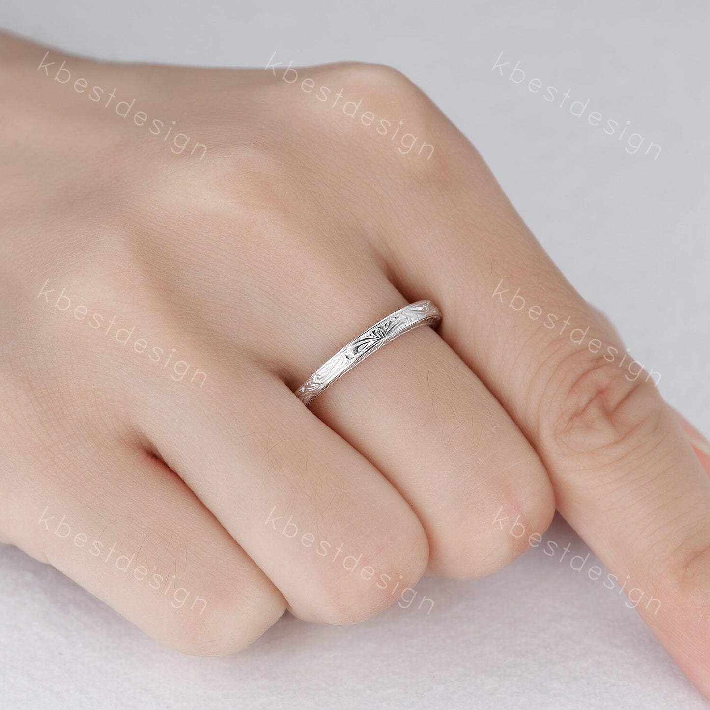Vintage Filigree Wedding Band Stacking Ring Antique Floral Wedding Ring Milgrain Matching Band Anniversary Ring Sterling Silver Gold Plated